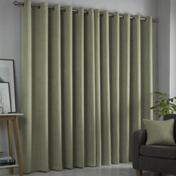 Fusion Strata Green Triple-Woven Dimout Eyelet Curtains - thumbnail 2