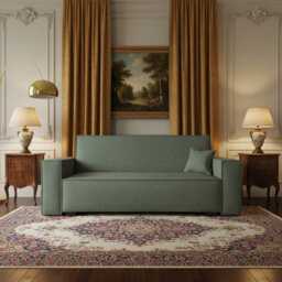 Viva Vox Iv Sofa Bed With Storage And Sleeping Function Wooden Legs Free Standing 192X88X102 Cm Green - thumbnail 2