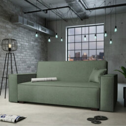 Viva Vox Iv Sofa Bed With Storage And Sleeping Function Wooden Legs Free Standing 192X88X102 Cm Green - thumbnail 1