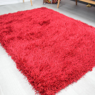 "Bravich Bright Red Thick Shaggy Rug - California - 160X230Cm (5'4""x7'8"")" - image 1