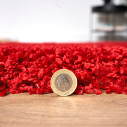 "Bravich Bright Red Thick Shaggy Rug - California - 160X230Cm (5'4""x7'8"")" - thumbnail 4