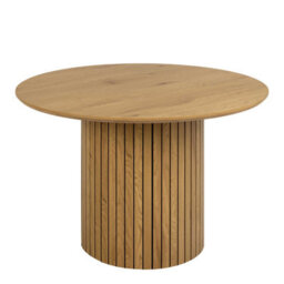 Wyld Haus Rome 5-Piece Round Wild Oak Effect Dining Set With Olive Green Corduroy Chairs - thumbnail 3