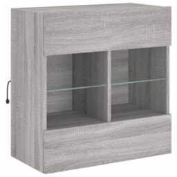 Berkfield Tv Wall Cabinet With Led Lights Grey Sonoma 58.5X30X60.5 Cm - thumbnail 3