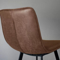 Xample Gallery Henley Bar Stools - 2 Pack Brown Faux Leather Counter Chairs With Angled Black Metal Legs, Seat Height 72Cm,vintage Design - thumbnail 2