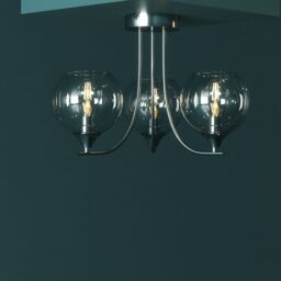 GoodHome Eclaze Round Gloss Glass & Metal Chrome Crystal Effect 3 Lamp Led Ceiling Light - thumbnail 4