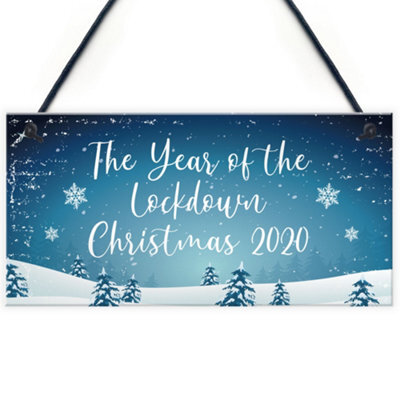 Red Ocean The Year Of The Lockdown Christmas Sign Christmas Decoration Family Gift - image 1