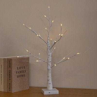 Samuel Alexander 60Cm Battery Powered Light Up Christmas Birch Tree With 24 Warm White Leds - image 1