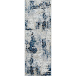 Livabliss Jolie-Abstract Blue Grey Beige Black Modern Marble Living Dining Bedroom Rug 60 X 90 Cm Easy Care, Non Shedding