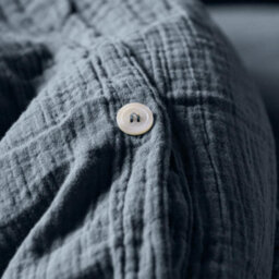 Where Saints Go Ltd Duvet Cover & Pillowcase Set - Denim Blue - Muslin Cotton - Single - thumbnail 6