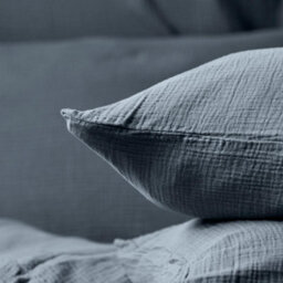 Where Saints Go Ltd Duvet Cover & Pillowcase Set - Denim Blue - Muslin Cotton - Single - thumbnail 2