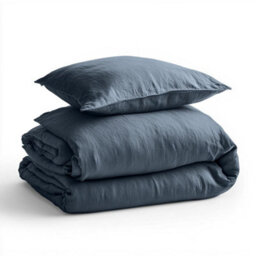 Where Saints Go Ltd Duvet Cover & Pillowcase Set - Denim Blue - Muslin Cotton - Single - thumbnail 7