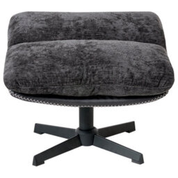 Beliani Swivel Armchair Tovik With Footstool Chenille Black - thumbnail 9