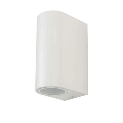 V-Tac 7652 Modern Outdoor Wall Light - Waterproof Dual Gu10 Fittings In White Aluminum