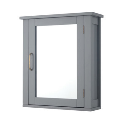 Teamson Home Mercer 46 X 53Cm Removable Mirrored Wall Cabinet, Grey - image 1