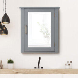 Teamson Home Mercer 46 X 53Cm Removable Mirrored Wall Cabinet, Grey - thumbnail 3