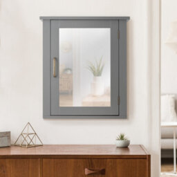 Teamson Home Mercer 46 X 53Cm Removable Mirrored Wall Cabinet, Grey - thumbnail 2