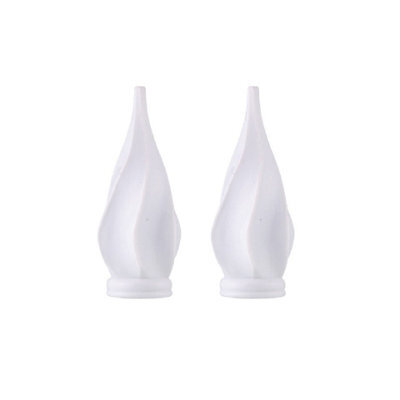 Lister Cartwright 19mm Curtain Pole Ends Finials Pack Of 2 Adjustable Screws Available In Colours White (Plastic Spiral Finials)