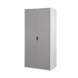 Timber Art Design Alton 2 Door Double Wardrobe White & Grey Bedroom Furniture Cupboard - thumbnail 2