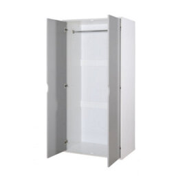 Timber Art Design Alton 2 Door Double Wardrobe White & Grey Bedroom Furniture Cupboard - thumbnail 4