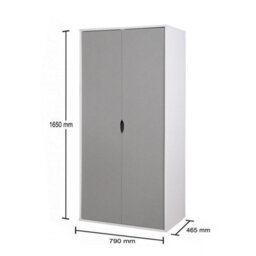 Timber Art Design Alton 2 Door Double Wardrobe White & Grey Bedroom Furniture Cupboard - thumbnail 5