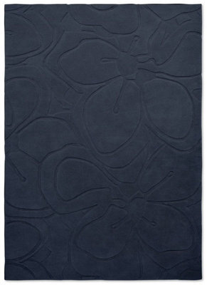 Ted Baker Romantic Magnolia Dark Blue 162708 Wool Rug-170Cm X 240Cm - image 1