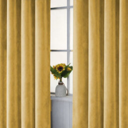Bedlooms Ochre Crushed Velvet Curtains Blackout Thermal Insulated Eyelet Curtain (Pair) 66 X 72 Inches With Tie Back Two - thumbnail 8