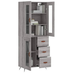 Berkfield Highboard Grey Sonoma 69.5X34X180 Cm Engineered Wood - thumbnail 3