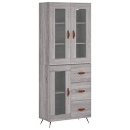 Berkfield Highboard Grey Sonoma 69.5X34X180 Cm Engineered Wood - thumbnail 2
