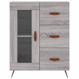 Berkfield Highboard Grey Sonoma 69.5X34X180 Cm Engineered Wood - thumbnail 8