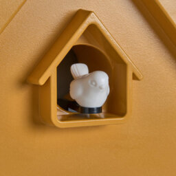 Beliani Pendulum Clock Bonneval 24 Cm With Cuckoo Yellow - thumbnail 6
