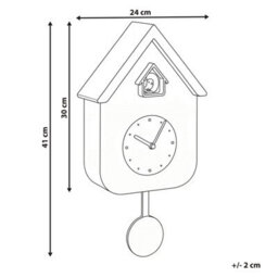 Beliani Pendulum Clock Bonneval 24 Cm With Cuckoo Yellow - thumbnail 3