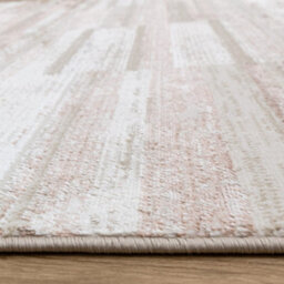 The Rug Edit Ritz Metallic Stripe Pink Living Room Rug - 160X220Cm - thumbnail 9