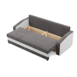 Orion A Compact Upholstered Sofa Bed With Storage Pull Out Guest Bed In Black And Light Blue - thumbnail 3