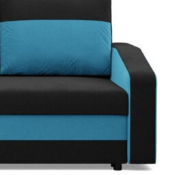 Orion A Compact Upholstered Sofa Bed With Storage Pull Out Guest Bed In Black And Light Blue - thumbnail 6
