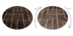 RugsX Bathroom Rug Supreme Circle Lines, Non-Slip, Soft - Brown Circle 100 Cm - thumbnail 3