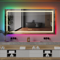 Luvodi 1200X600mm Illuminated Led Rgb Bathroom Mirror Extra Large Anti-Fog Face Touch Sensor - thumbnail 7
