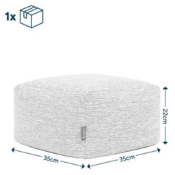 Icon Amara Woven Square Footstool Bean Bag, Natural - thumbnail 3
