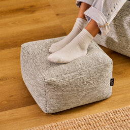 Icon Amara Woven Square Footstool Bean Bag, Natural - thumbnail 2