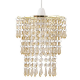 First Choice Lighting Set Of 2 Amber Jewel Tiered Light Shades - thumbnail 2
