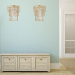 First Choice Lighting Set Of 2 Amber Jewel Tiered Light Shades - thumbnail 4