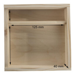 Woodeedoo Wooden Box With Sliding Lid Twin Compartments For 6X4' 10X15Cm Prints Usb Cards Keepsakes Craft Storage 19.5X19.5X5 Cm - thumbnail 8