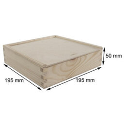 Woodeedoo Wooden Box With Sliding Lid Twin Compartments For 6X4' 10X15Cm Prints Usb Cards Keepsakes Craft Storage 19.5X19.5X5 Cm - thumbnail 7