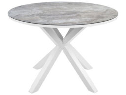 Beliani Garden Dining Set 4 Seater Maletto/taviano With Cushions Metal Marble Effect Grey - thumbnail 4