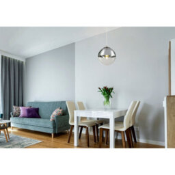 Luminosa Lighting Luminosa Varus 30Cm Globe Pendant Ceiling Light Nickel Matt Transparent Glass Shade 1X E27 - thumbnail 7