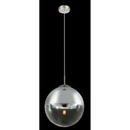 Luminosa Lighting Luminosa Varus 30Cm Globe Pendant Ceiling Light Nickel Matt Transparent Glass Shade 1X E27 - thumbnail 5