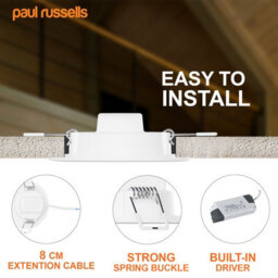 Paul Russells Led Round Panel Ceiling Lights, 24W 2450 Lumens, Spotlights, Ip20, 4000K Cool White, Pack Of 6 - thumbnail 6