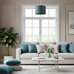 Happy Homewares Forest Green Faux Leather Laced Drum Lamp Shade With Cotton Lining - thumbnail 6