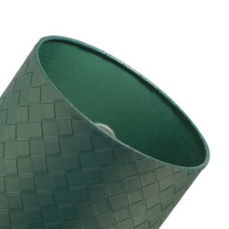 Happy Homewares Forest Green Faux Leather Laced Drum Lamp Shade With Cotton Lining - thumbnail 5