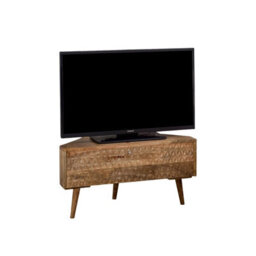 Rejoya Light Mango Wood Corner Tv Stand - thumbnail 5