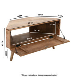 Rejoya Light Mango Wood Corner Tv Stand - thumbnail 6
